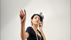 Asians models black hair Korean Simple Background Cha Sun Hwa