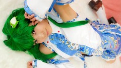 Asians models kochiya sanae touhou cosplay detached sleeves 