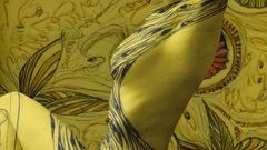 Asians nude body painting