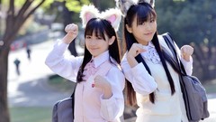 Asians school uniforms bangs animal ears cosplay