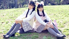 Asians school uniforms bangs animal ears cosplay