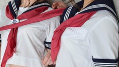 Asians school uniforms boobs sailor uniforms legs up