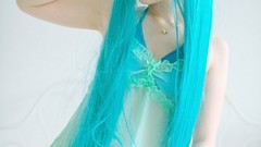 Asians woman blue cosplay