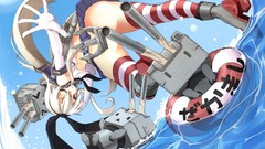 Ass Anime anime girls wink kantai collection striped legwear 