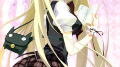 Ass Anime blondes skirts blush long hair anime girls green eyes 