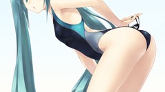 Ass Anime blue hair anime girls blue eyes hatsune miku vocaloid 