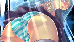 Ass Anime blush blue hair anime girls hatsune miku vocaloid 