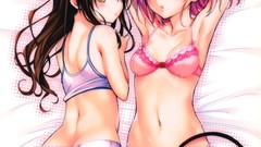 Ass Anime blush pink eyes anime girls lingerie yuuki mikan 