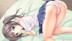 Ass anime girls blue eyes brunettes seifuku black hair 