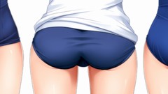 Ass anime girls swimsuits bloomers