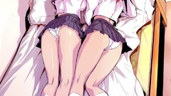 Ass Anime glasses skirts blush anime girls school uniforms 