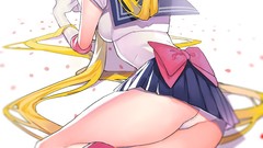Ass Anime legs blondes anime girls blue eyes miniskirts