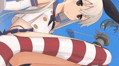 Ass Anime legs stockings anime girls kantai collection striped 