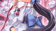 Ass Anime long hair anime girls ponytails panties hentai 