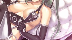 Ass Anime red eyes anime girls green hair artwork boobs