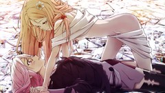 Ass Anime red eyes blondes pink hair anime girls brown eyes 