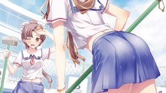 Ass Anime red eyes schoolgirls skirts anime girls green eyes