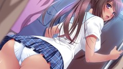 Ass Anime seifuku purple eyes underwear panties low-angle shot 