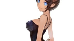 Ass Anime white background anime girls blue eyes Simple 
