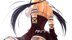 Ass Anime white background hats blush long hair anime girls 