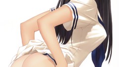 Ass Anime white background schoolgirls school uniforms tony 