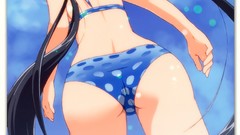 Ass back long hair anime girls k - on skies bare shoulders 