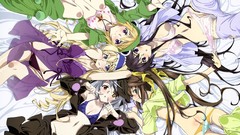 Ass blondes anime girls blue eyes green eyes brunettes infinite 