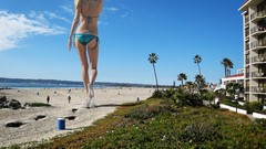 Ass blondes bikini giant woman