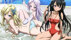 Ass blondes long hair anime girls blue eyes brunettes boku wa 