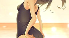 Ass blush anime girls blue eyes swimsuits school swimsuits aqua 