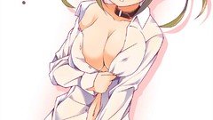 Ass collar stockings shirts blush blue eyes brunettes cleavage 