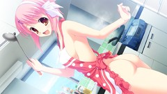 Ass drawings pink hair anime girls fan art short hair game cg 