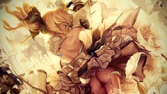 Ass Excalibur Anime dress Warriors saber Swords blondes 