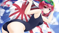 Ass Flags long hair anime girls skies redheads kantai 