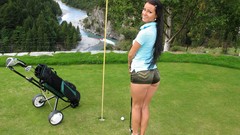 Ass golf brunettes models Kristina Uhrinova booty shorts