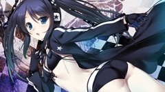 Ass headphones scars Scar gloves Ribbons long hair anime girls 