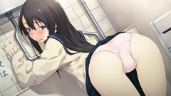 Ass long hair anime girls blue eyes school uniforms seifuku 