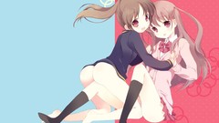 Ass long hair anime girls brunettes seifuku saki Atarashi Ako 