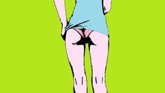 Ass panties Simple Background cartoonish