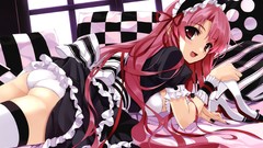 Ass pink hair pink eyes anime girls maids misaki kurehito 