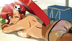 Ass red eyes Beaches long hair anime girls tengen toppa gurren 