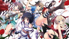 Ass red eyes kimono guitars blondes blush anime girls boots 