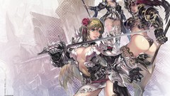 Ass roses Anime armor blondes anime girls blue eyes flower in 