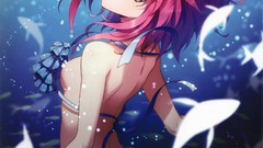 Ass underwater anime girls an2a redheads bikini artwork 