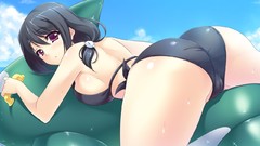 Ass wet blush black hair hazuki game cg bikini