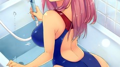 Ass wet blush pink hair anime girls hentai original characters 
