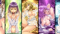 Ass wet clothes anime girls touhou saigyouji yuyuko yakumo 