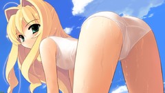 Ass wet long hair anime girls green eyes