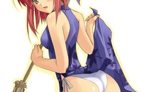 Ass white background bows blush pink hair anime girls yellow 