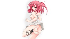 Ass white background Characters pink hair anime girls brown 